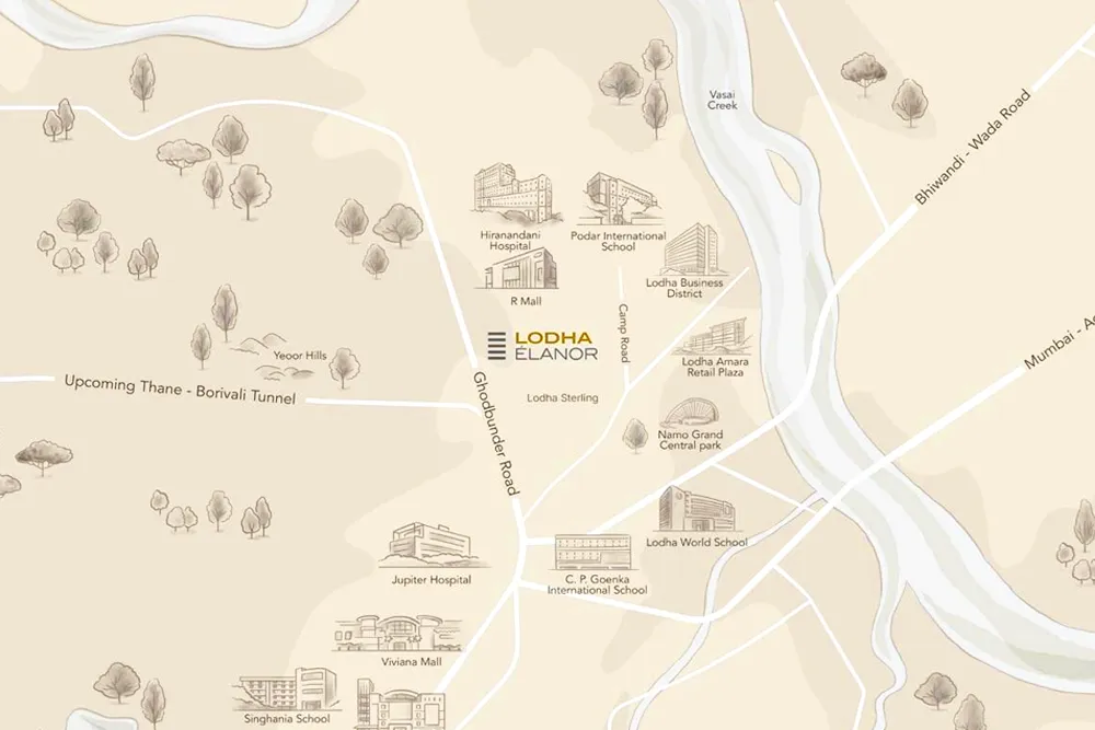 Lodha Elanor Location Map